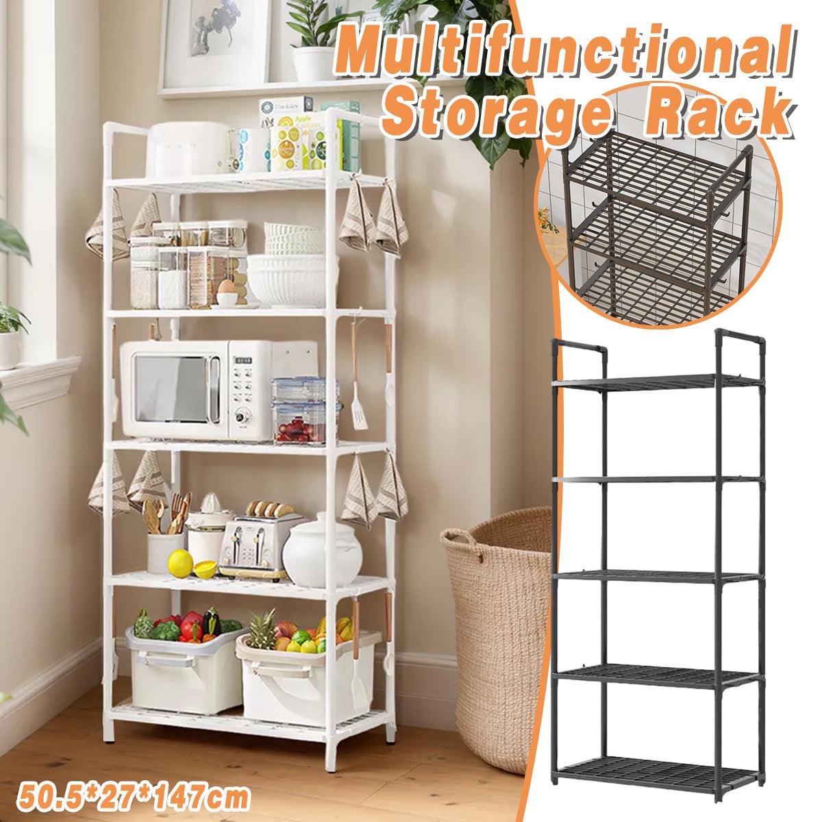 5Tiers Pot Storage Rack Pan Stand Saucepan Holder Cookware Organizer for Kitchen - Black V528-BATHROOM-SHELF-5-BLACK-581054
