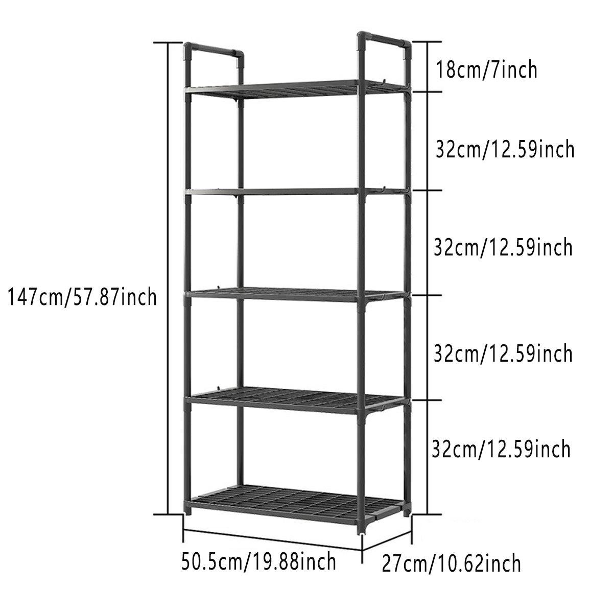 5Tiers Pot Storage Rack Pan Stand Saucepan Holder Cookware Organizer for Kitchen - Black V528-BATHROOM-SHELF-5-BLACK-581054