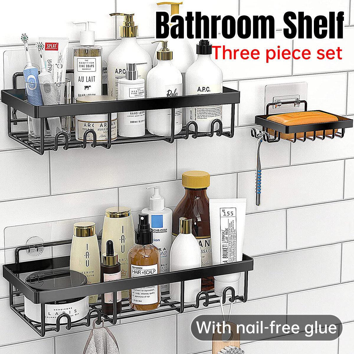 Perforation Free Bathroom Shelf Space Saving Storage Rack Organizer for Home Use V528-BATHROOM-SHELF-945669