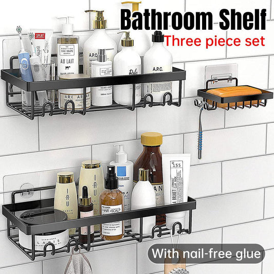 Perforation Free Bathroom Shelf Space Saving Storage Rack Organizer for Home Use V528-BATHROOM-SHELF-945669