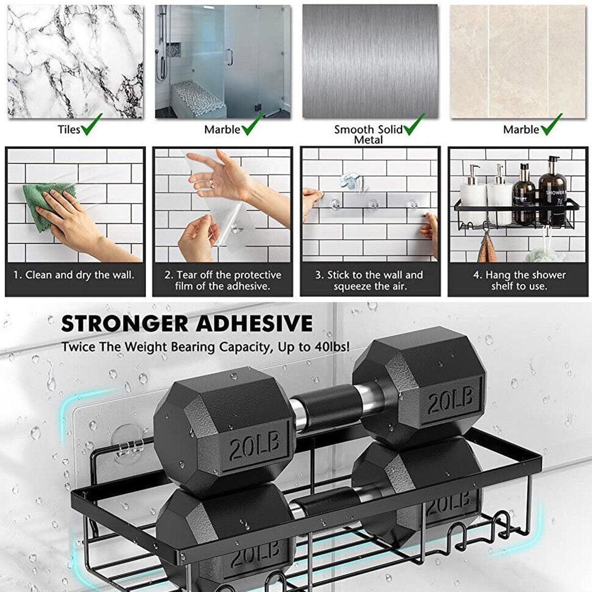 Perforation Free Bathroom Shelf Space Saving Storage Rack Organizer for Home Use V528-BATHROOM-SHELF-945669