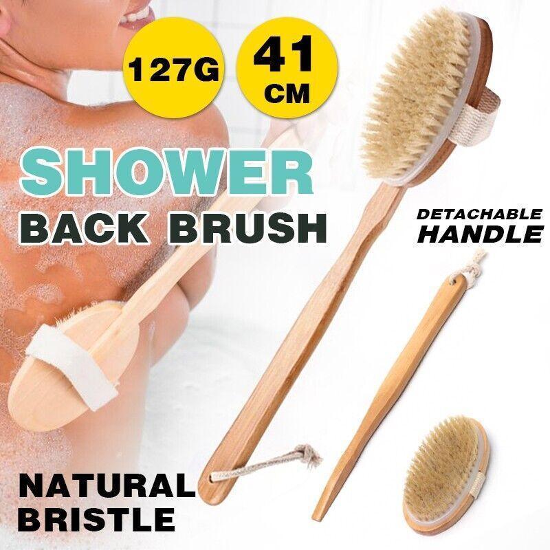 Long Handle Wooden Back Brush with Natural Bristles for Shower and Bath V528-BATHSHOWER-211361