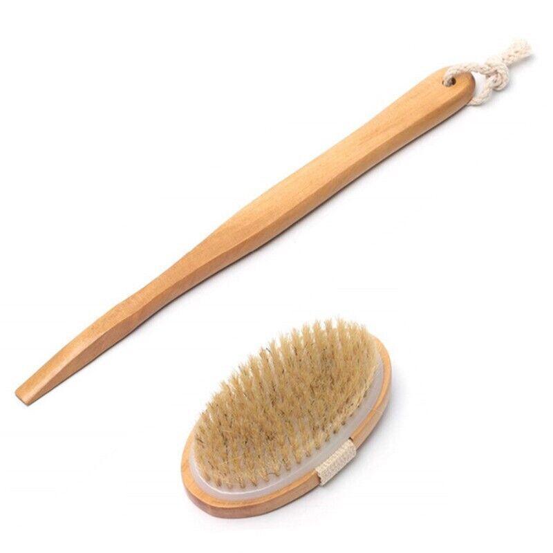 Long Handle Wooden Back Brush with Natural Bristles for Shower and Bath V528-BATHSHOWER-211361