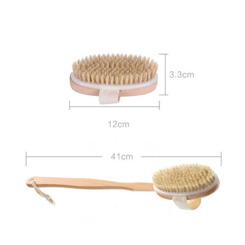 Long Handle Wooden Back Brush with Natural Bristles for Shower and Bath V528-BATHSHOWER-211361