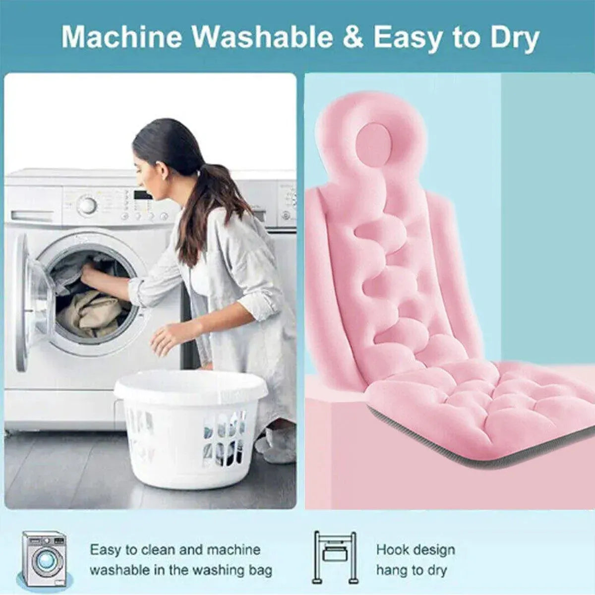Non-Slip Bath Mat with Cushion Support Universal Bathroom Mat V528-BATHTUB-CUSHIONS-PINK-771197