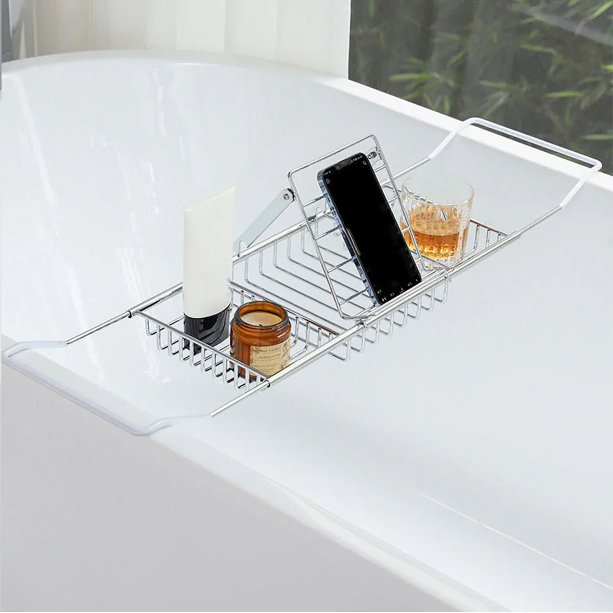 Bathtub Rack Bathroom Storage Shelf Telescopic Adjustable Organiser Tray Home - Silver V528-BATHTUB-TRAY-SILVER-172923