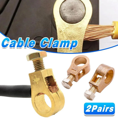2 Pairs Cable Clamp Battery Clips Car Positive Negative Pure Copper Terminals V528-BATTERY-CLAMP-2PAIRS-560251