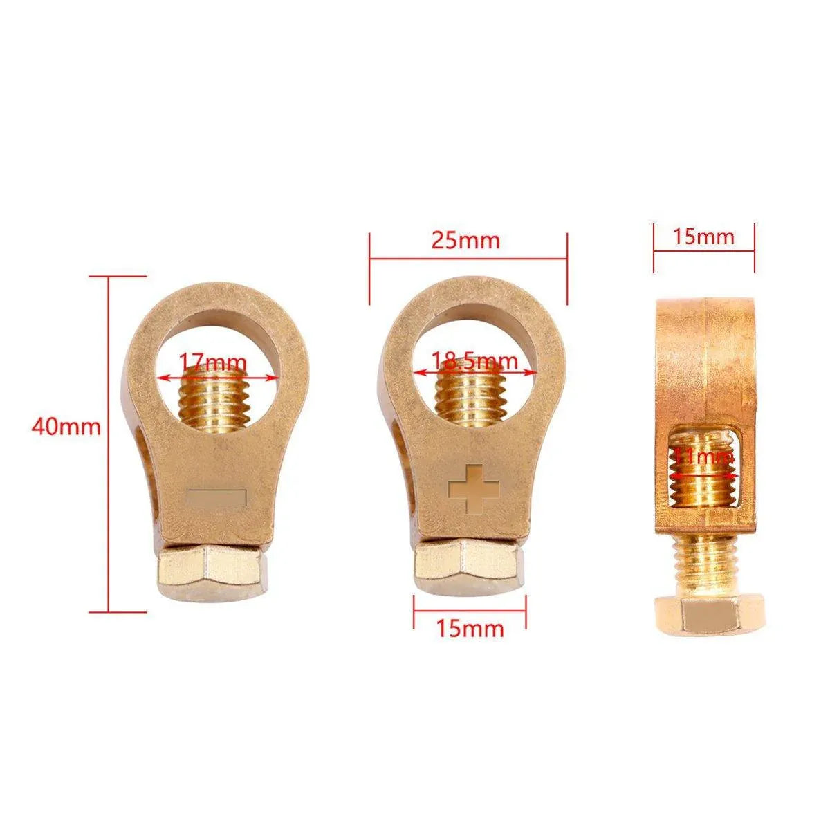 2 Pairs Cable Clamp Battery Clips Car Positive Negative Pure Copper Terminals V528-BATTERY-CLAMP-2PAIRS-560251