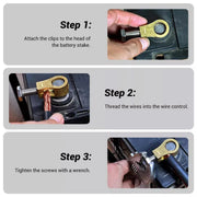 2 Pairs Cable Clamp Battery Clips Car Positive Negative Pure Copper Terminals V528-BATTERY-CLAMP-2PAIRS-560251
