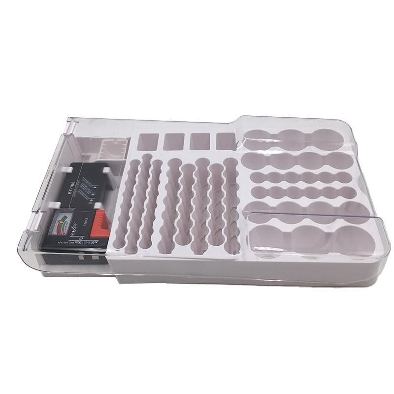 93 Slot Battery Storage Organizer Holder with Tester-Battery Caddy Rack Case Box V528-BATTERYSTORAGE-785058