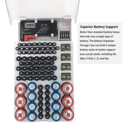 93 Slot Battery Storage Organizer Holder with Tester-Battery Caddy Rack Case Box V528-BATTERYSTORAGE-785058