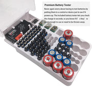 93 Slot Battery Storage Organizer Holder with Tester-Battery Caddy Rack Case Box V528-BATTERYSTORAGE-785058