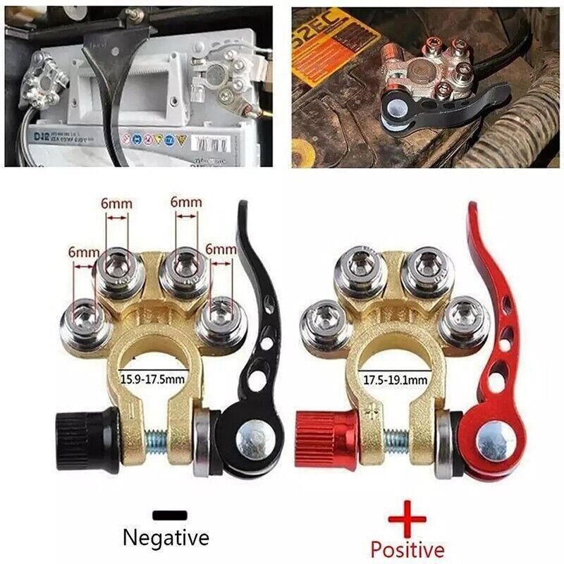 Heavy Duty Car Battery Terminal Clamp 2PCS Quick Release Brass Connector V528-BATTERYTERMINAL-2PCS-96646