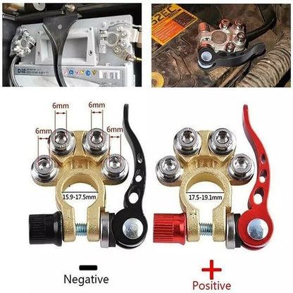 Heavy Duty Car Battery Terminal Clamp 2PCS Quick Release Brass Connector V528-BATTERYTERMINAL-2PCS-96646