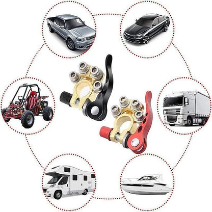 Heavy Duty Car Battery Terminal Clamp 2PCS Quick Release Brass Connector V528-BATTERYTERMINAL-2PCS-96646