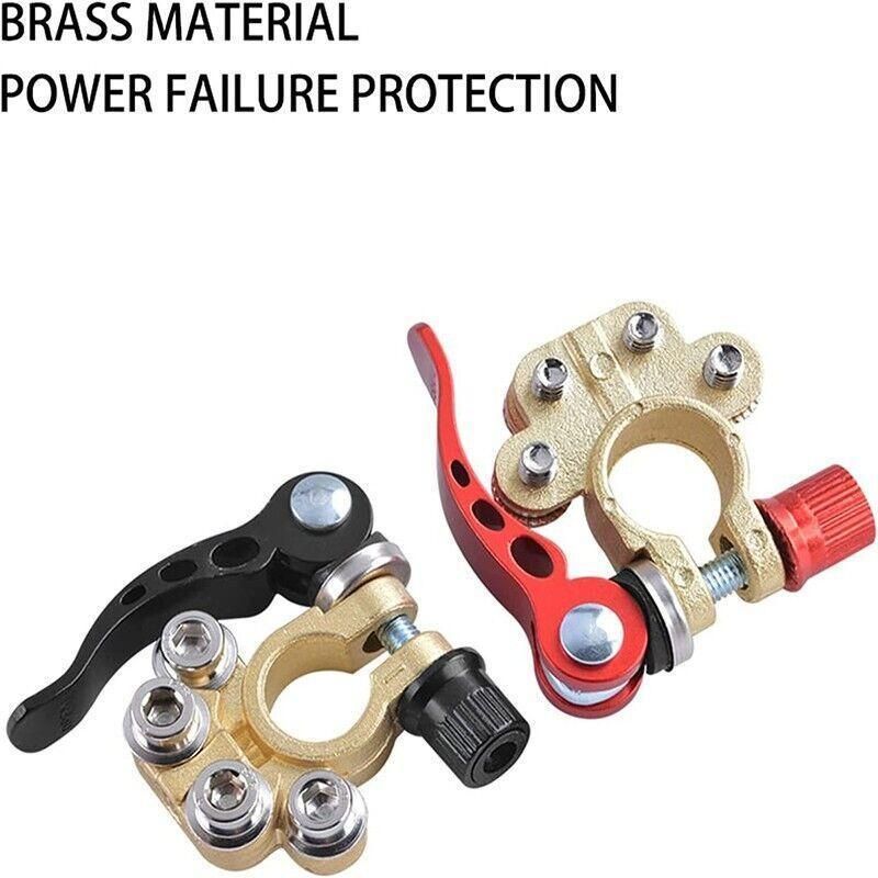 Heavy Duty Car Battery Terminal Clamp 2PCS Quick Release Brass Connector V528-BATTERYTERMINAL-2PCS-96646