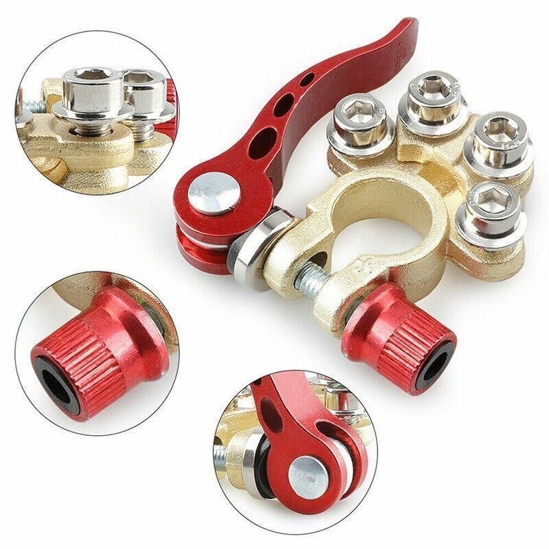 Heavy Duty Car Battery Terminal Clamp 2PCS Quick Release Brass Connector V528-BATTERYTERMINAL-2PCS-96646