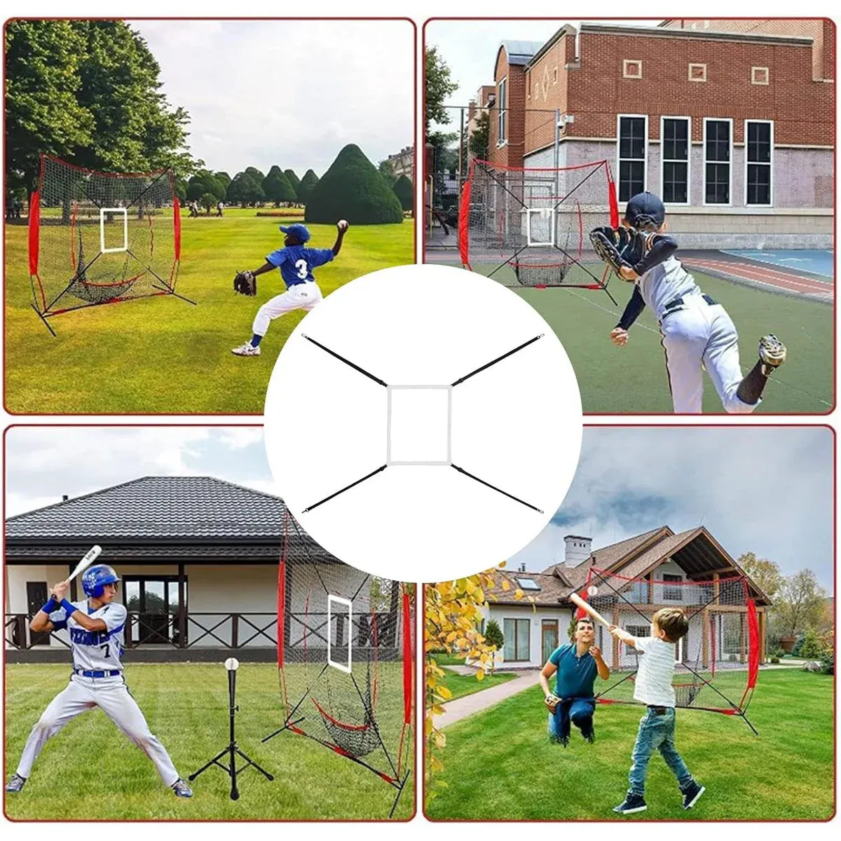 Baseball Hitting Net Practice Target Throwing Batting Training Net For Outdoor V528-BATTING-NET-455512