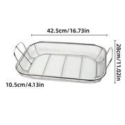 Stainless Steel Square Barbecue Basket Multifunctional Tray Grilling Vegetables V528-BBQ-BASKET-354723