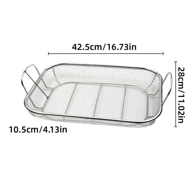 Stainless Steel Square Barbecue Basket Multifunctional Tray Grilling Vegetables V528-BBQ-BASKET-354723