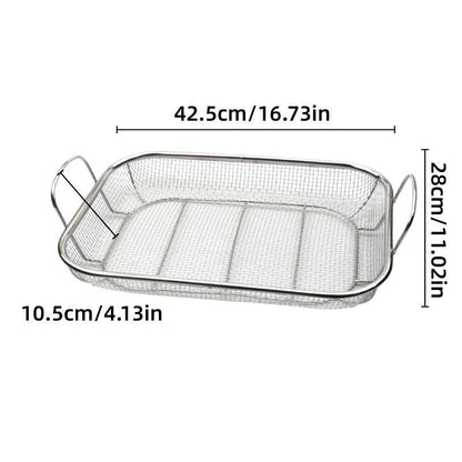 Stainless Steel Square Barbecue Basket Multifunctional Tray Grilling Vegetables V528-BBQ-BASKET-354723