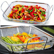 Stainless Steel Square Barbecue Basket Multifunctional Tray Grilling Vegetables V528-BBQ-BASKET-354723