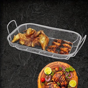 Stainless Steel Square Barbecue Basket Multifunctional Tray Grilling Vegetables V528-BBQ-BASKET-354723