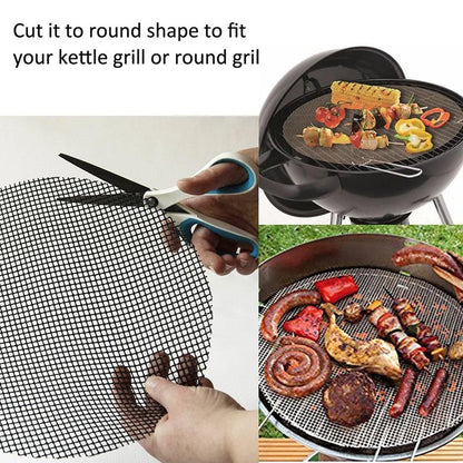 3/6/10PCS Non-Stick BBQ Grill Mat Mesh Liner Cooking Barbecue Sheet Baking Pad - 40X30cm-10PCS V528-BBQ-MAT-10PCS-30-40-514785