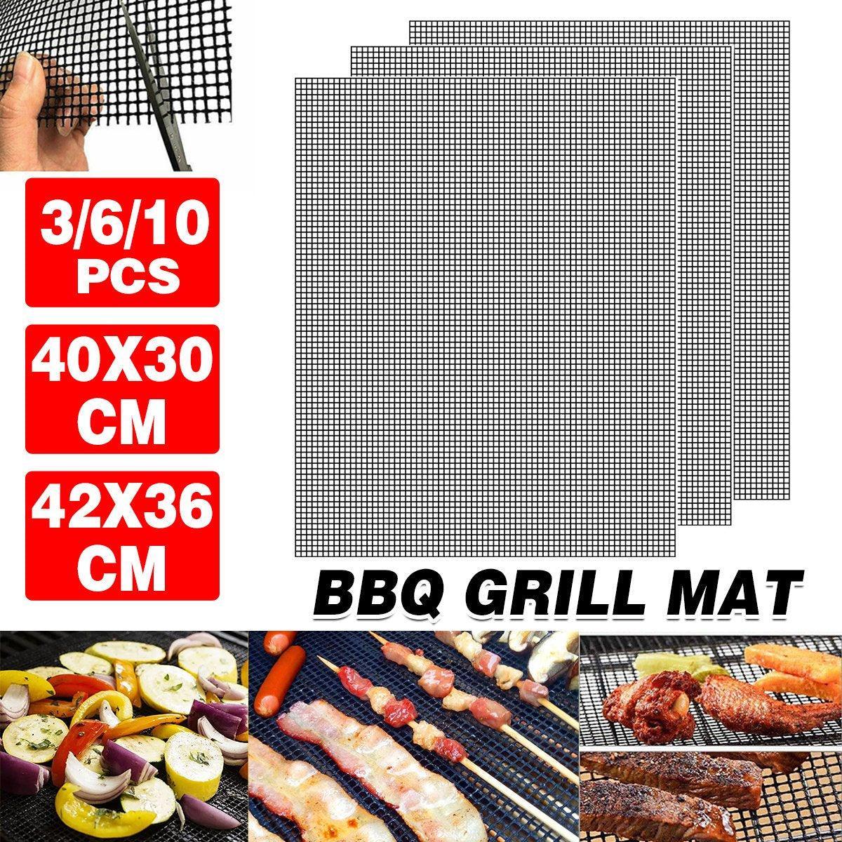 3/6/10PCS Non-Stick BBQ Grill Mat Mesh Liner Cooking Barbecue Sheet Baking Pad - 42X36cm-6PCS V528-BBQ-MAT-6PCS-42-36-279357