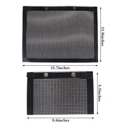 24x14CM BBQ Grilling Mesh Reusable Bag Outdoor Camping Barbecue Grill Mats Cooking Pads - Black V528-BBQ-NETBAGBLACK24-14CM-SMALL