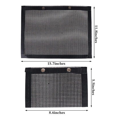 24x14CM BBQ Grilling Mesh Reusable Bag Outdoor Camping Barbecue Grill Mats Cooking Pads - Black V528-BBQ-NETBAGBLACK24-14CM-SMALL