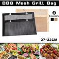 BBQ Mesh Grill Bag 27x22cm Non Stick Reusable Barbecue Grilling Basket Net - Copper V528-BBQ-NETBAGCOPPER27-22CM-LARGE