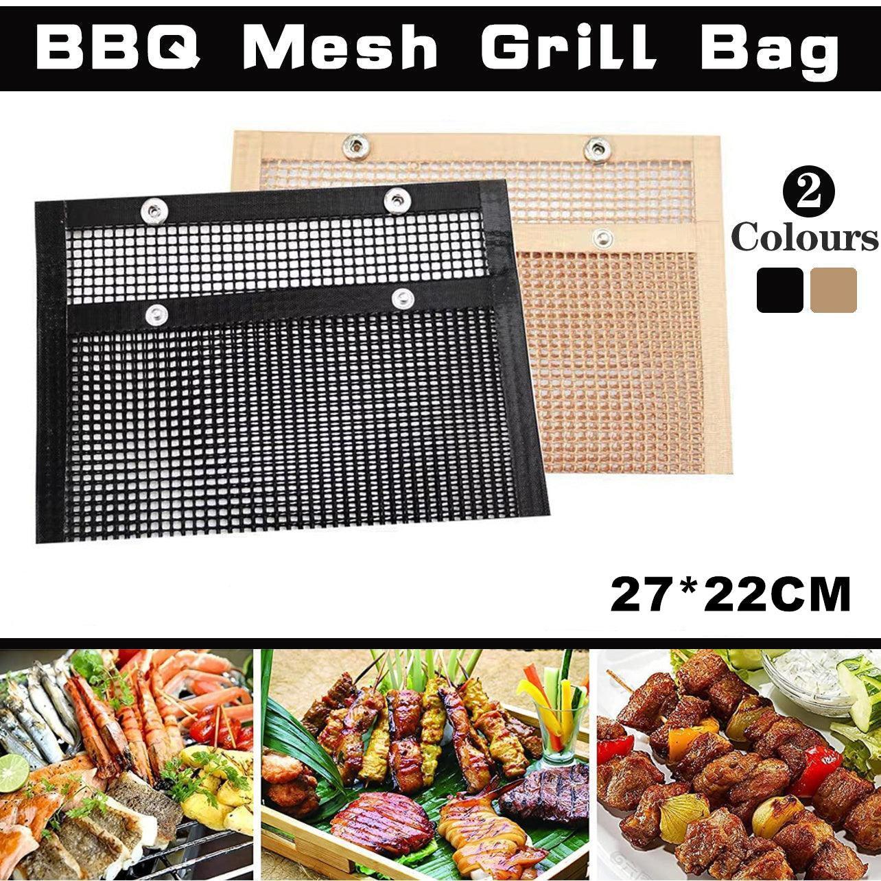 BBQ Mesh Grill Bag 27x22cm Non Stick Reusable Barbecue Grilling Basket Net - Copper V528-BBQ-NETBAGCOPPER27-22CM-LARGE