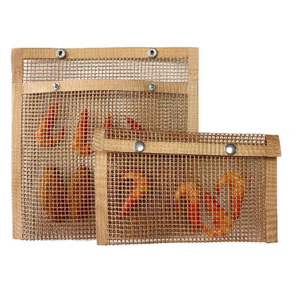 BBQ Mesh Grill Bag 27x22cm Non Stick Reusable Barbecue Grilling Basket Net - Copper V528-BBQ-NETBAGCOPPER27-22CM-LARGE