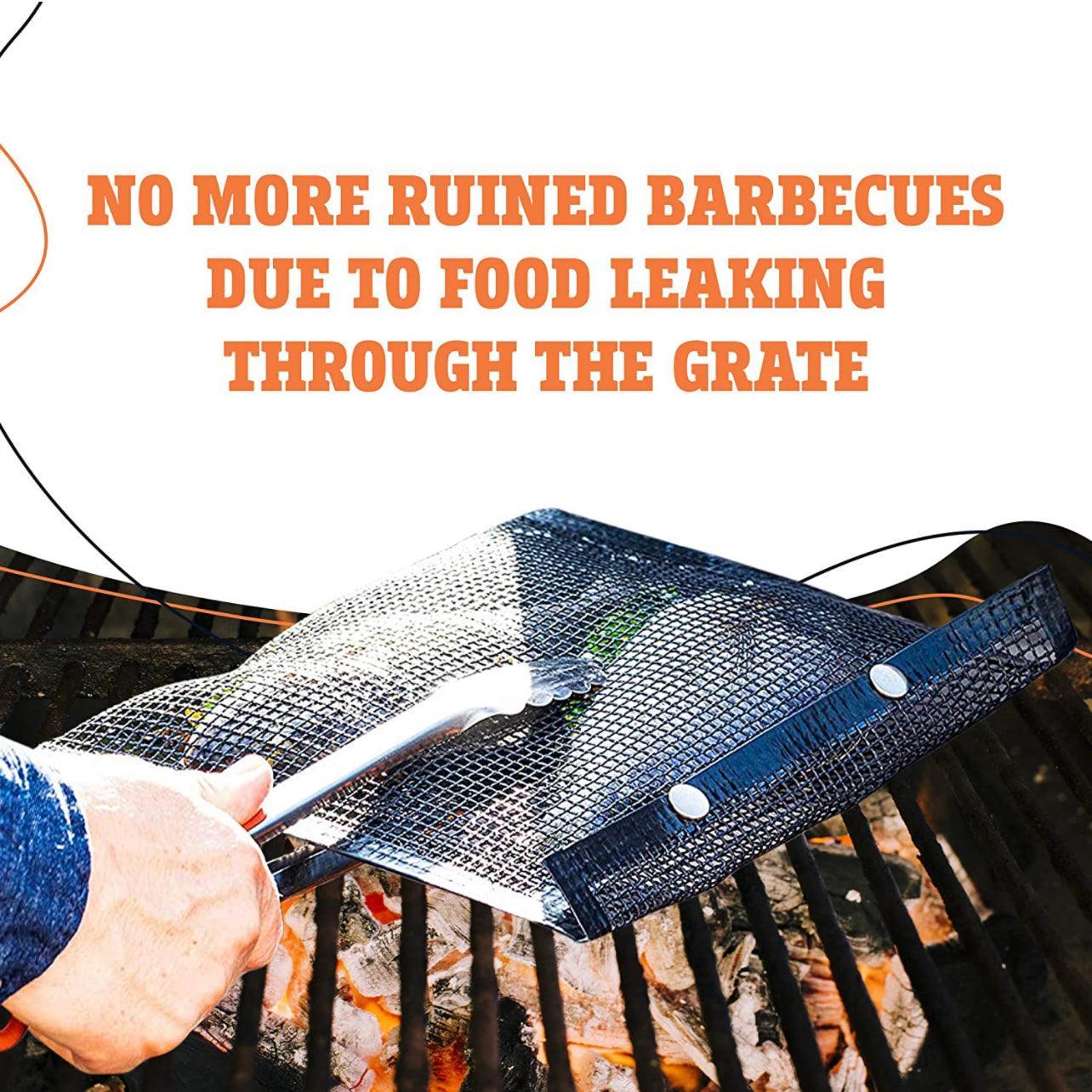 BBQ Mesh Grill Bag 27x22cm Non Stick Reusable Barbecue Grilling Basket Net - Copper V528-BBQ-NETBAGCOPPER27-22CM-LARGE