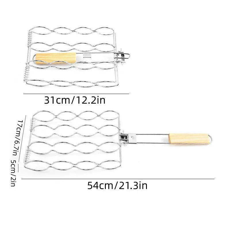 Folding Handle Corn Grill Clip Anti Scald Barbecue Tool for Home Outdoor Cooking V528-BBQ-TONGS-591156
