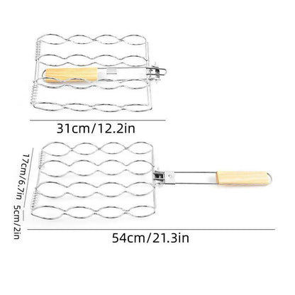 Folding Handle Corn Grill Clip Anti Scald Barbecue Tool for Home Outdoor Cooking V528-BBQ-TONGS-591156