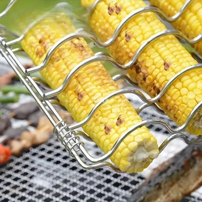 Folding Handle Corn Grill Clip Anti Scald Barbecue Tool for Home Outdoor Cooking V528-BBQ-TONGS-591156