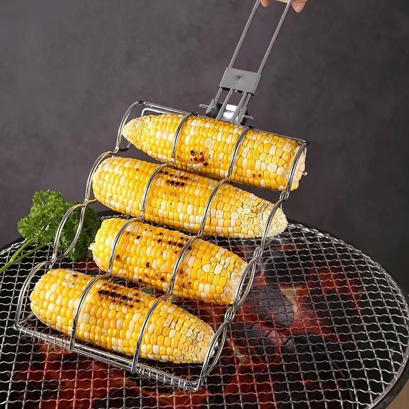 Folding Handle Corn Grill Clip Anti Scald Barbecue Tool for Home Outdoor Cooking V528-BBQ-TONGS-591156