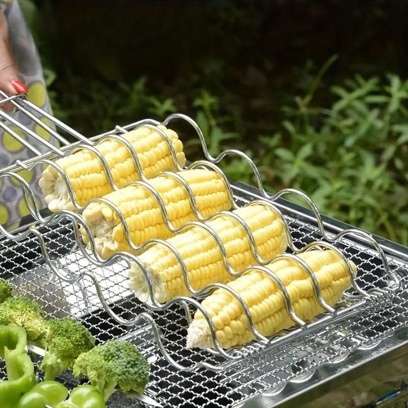 Folding Handle Corn Grill Clip Anti Scald Barbecue Tool for Home Outdoor Cooking V528-BBQ-TONGS-591156