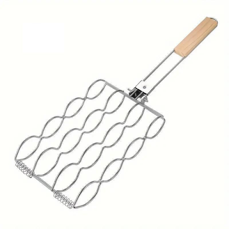 Folding Handle Corn Grill Clip Anti Scald Barbecue Tool for Home Outdoor Cooking V528-BBQ-TONGS-591156