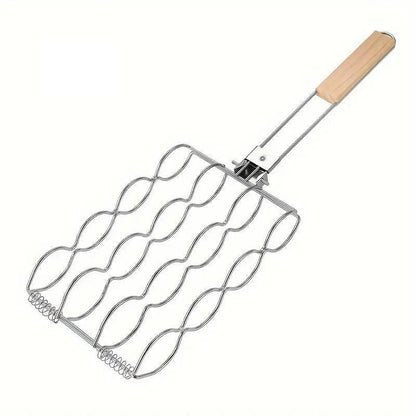 Folding Handle Corn Grill Clip Anti Scald Barbecue Tool for Home Outdoor Cooking V528-BBQ-TONGS-591156