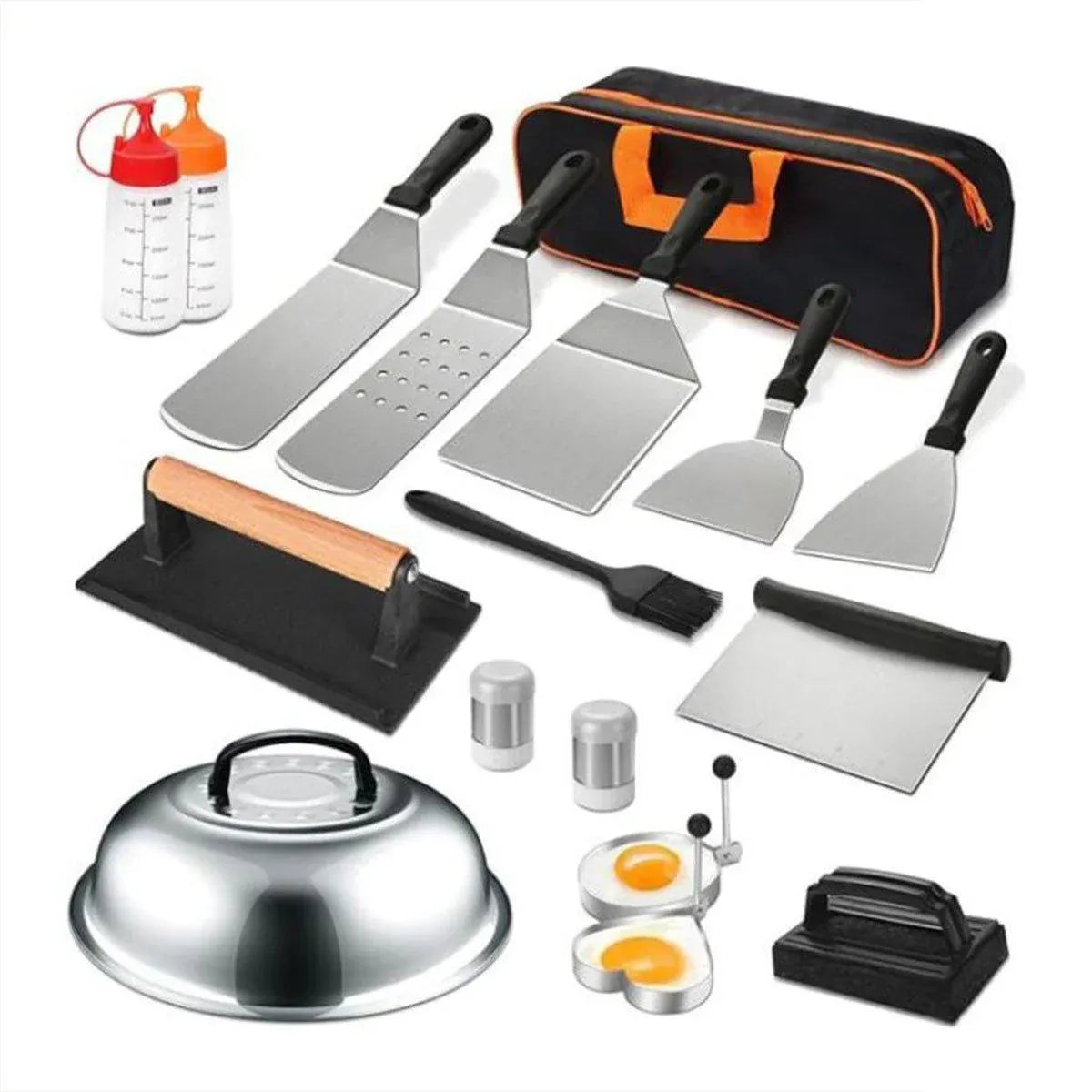 17 Piece BBQ Grill Tools Set Outdoor Barbecue Spatula Shovel Stainless Steel Kit V528-BBQ-TOOLS-17PCS-219477