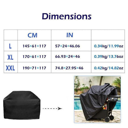 Waterproof Bbq Cover Heavy Duty Rain Gas Barbeque Smoker Grill Protector L/XL/XXL - L V528-BBQCOVER-L-221594