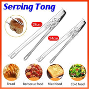 24/28Cm Stainless Steel Kitchen Grill Straight Tweezers Bbq Food Tongs Tools - 24CM V528-BBQFOODTONGS-24CM-815613