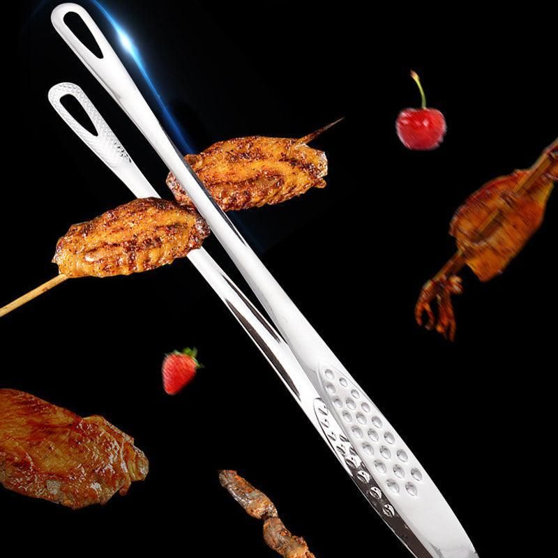 24/28Cm Stainless Steel Kitchen Grill Straight Tweezers Bbq Food Tongs Tools - 24CM V528-BBQFOODTONGS-24CM-815613