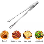24/28Cm Stainless Steel Kitchen Grill Straight Tweezers Bbq Food Tongs Tools - 24CM V528-BBQFOODTONGS-24CM-815613