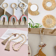 414pcs DIY Beading Kit Round Wooden Beads Set Craft Jewelry Supplies Home Decor V528-BEADS-414PCS-196373