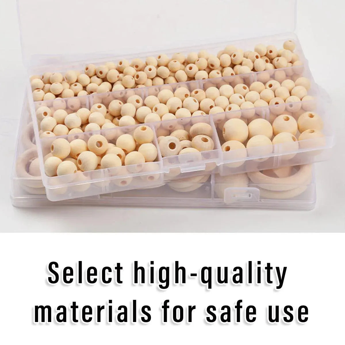 414pcs DIY Beading Kit Round Wooden Beads Set Craft Jewelry Supplies Home Decor V528-BEADS-414PCS-196373