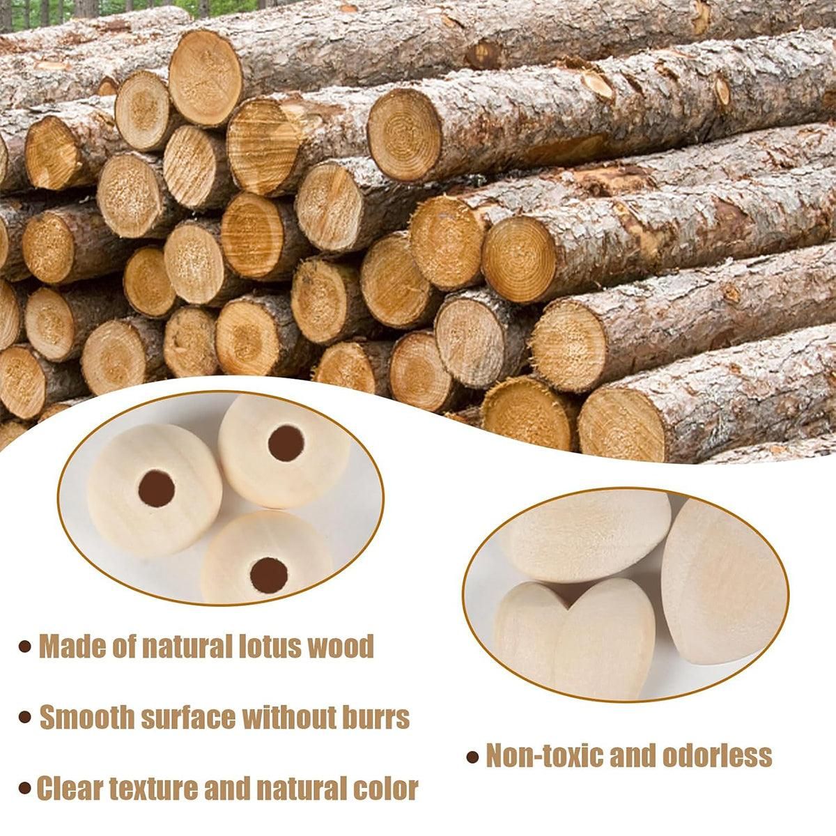 414pcs DIY Beading Kit Round Wooden Beads Set Craft Jewelry Supplies Home Decor V528-BEADS-414PCS-196373